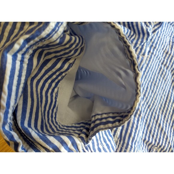 Old Navy OG Chino Womens Shorts Medium Seersucker Blue White Stripes Pockets Zip - Picture 5 of 16